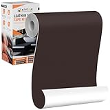 Xroam Cuero Adhesivo Para Tapizar Marrón Oscuro, 12x160 cm Cuero Adhesivo Parches, ReparacióN De Cuero Parches, Cuero Adhesivos Polipiel Adhesiva para Sofá, Asiento de Coche, Chaquetas