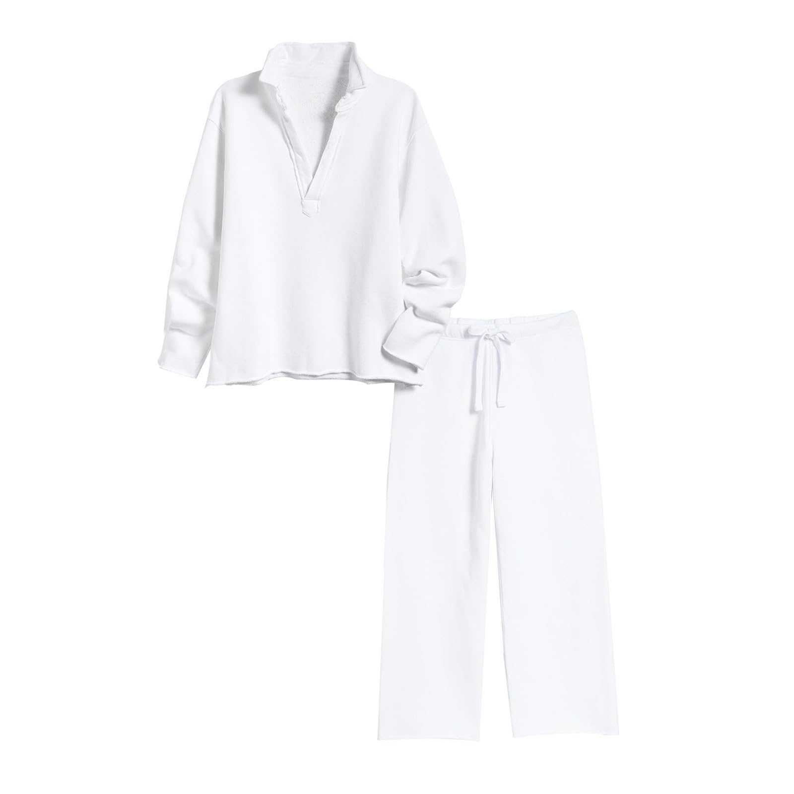 Sudadera con capucha grande para mujer, sin capucha, chándal con pantalones