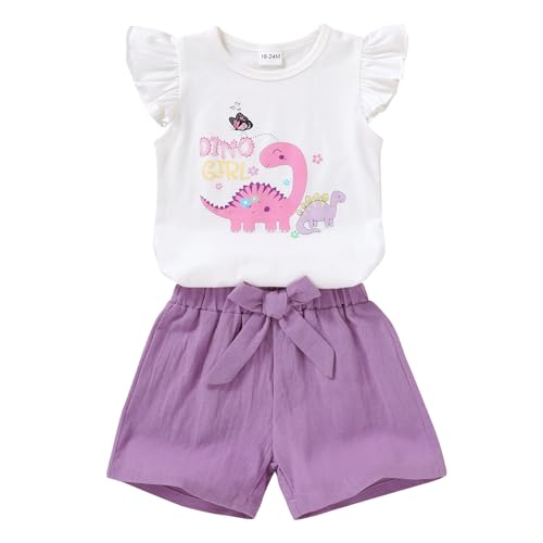 Image of YOUNGER TREE Toddler Baby Girls Clothes Sunflower T-shirt + Bowknot Shorts with Cute Summer Girl Clothes Set