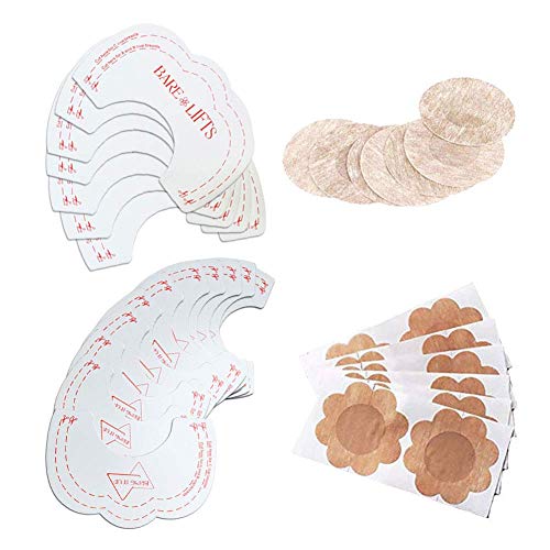 Antorh 10 Paar Push-Up-Klebesticker für Damen, Einweg-Busentape, Brustwarzen-Blütenblätter-Abdeckung, unsichtbar, selbstklebende BH-Körbchen, Lifting-Aufkleber Gr. 5.5 cm, 10 Paar