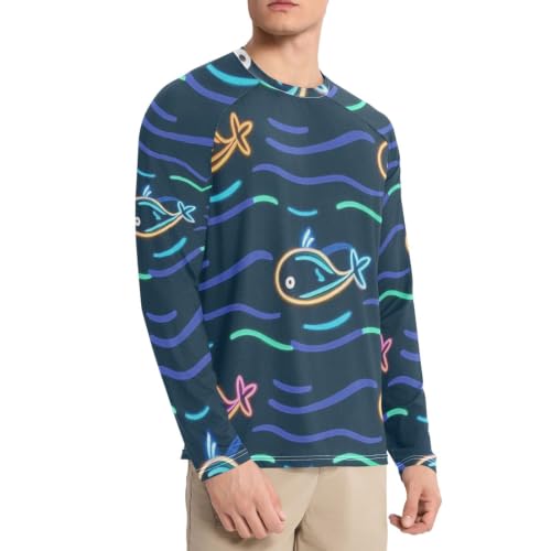 Camiseta de protección solar azul con tiburón de dibujos animados y corte holgado para la playa 3