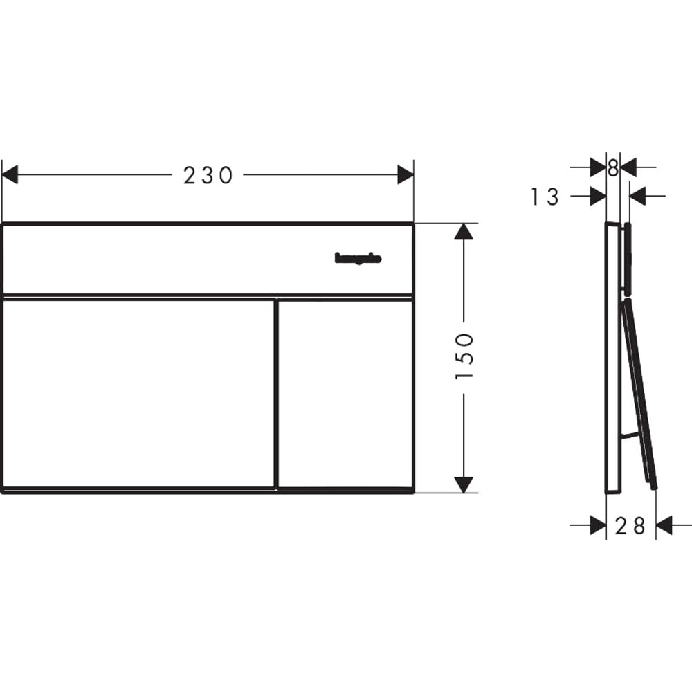 hansgrohe iFrame Element E - pulsador wc de metal, pulsador cisterna de doble descarga, para bastidor hansgrohe iFrame universal, cromo, 66003000