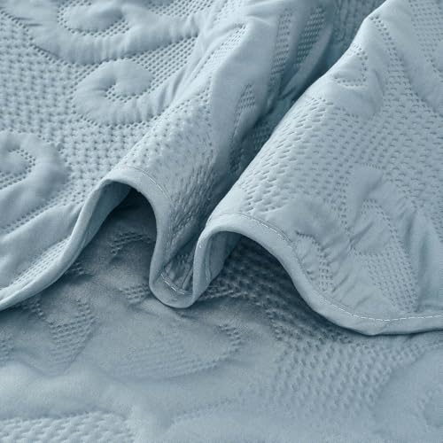 Image of Kingnex Oversized King Bedspreads 128x120 Spa Blue
