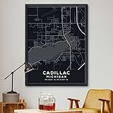 Map of Cadillac, Michigan, Evening (18x24)