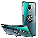Produktbild TOPOFU für Xiaomi Redmi Note 9S/9 Pro Hülle, Transparenter Kristall TPU Silikon Handyhülle mit 360° Ring Ständer Schutzhülle für Xiaomi Redmi Note 9S/9 Pro (Schwarz)