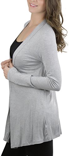 Image of ToBeInStyle Womens Open Front Long Sleeve Lightweight Asymmetrical Draped Cardigan with Side Pockets