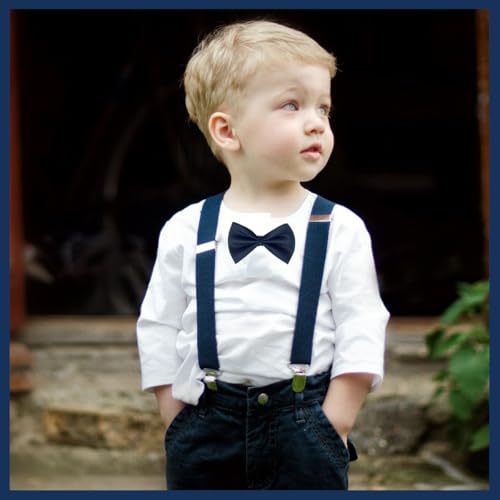 Miayical Ensemble Bretelles et Nœud Papillon Enfant - Style Rétro avec 3 Fermoirs - Ajustable 65cm pour Garçon & Fille 1-8 Ans - Idéal Mariage, Fête – vue 4