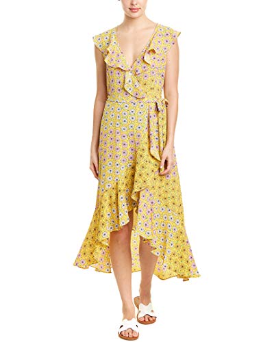 Donna Morgan Women s Maxi Dress, Mustard Shell Pink Multi, 8