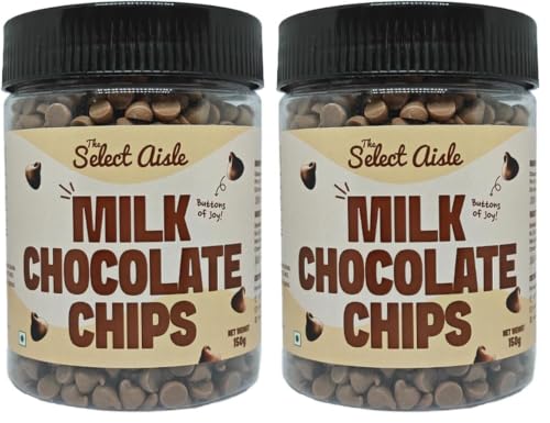 Image of The Select Aisle's Milk Compound Chips - 150g [Compound Chocolate Chips for Cake Decorations /Baking /Cake Toppers] (Pack of 2)
