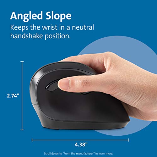 Kensington Ergonomic Vertical Wireless Mouse (K75575Ww), Grey/Black #TOP1