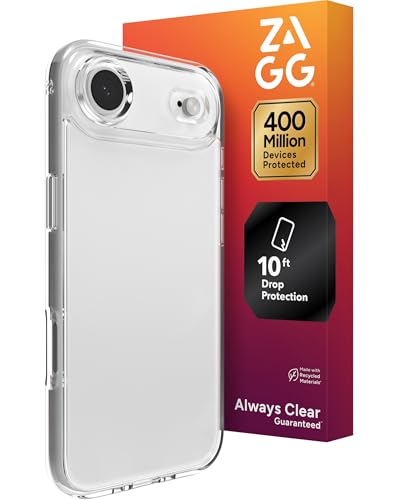 ZAGG Crystal Palace Lite Case for iPhone Air - Clear, Drop Protection (10ft/3m), Ultra-Slim & Lightweight, Sleek & Minimalistic Phone Case with Transparent Design, Anti-Yellowing Technology