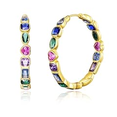 14K Gold Plated-Colorful CZ
