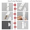 Door Window Alarm, 90dB Wireless Sensor Door Window Burglar Alarm for Home Security, Kids Safety and Office, Garage, Apartment, House (5Pack) #3