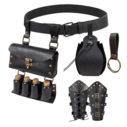 Renaissance Belt Pouch Purse Viking Bracer Hook Halloween Set Medieval Festival Costume Accessory Casual Fanny Pack Waist Bag
