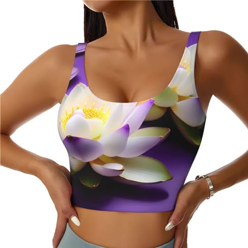 Débardeur rembourré en fleur de lotus violet aux finitions premium