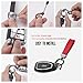 JULOPO 1PCS Car Keychain Compatible with expoloer edge focus fiesta ST keychain Red excellent Alcantara Leather Keychain