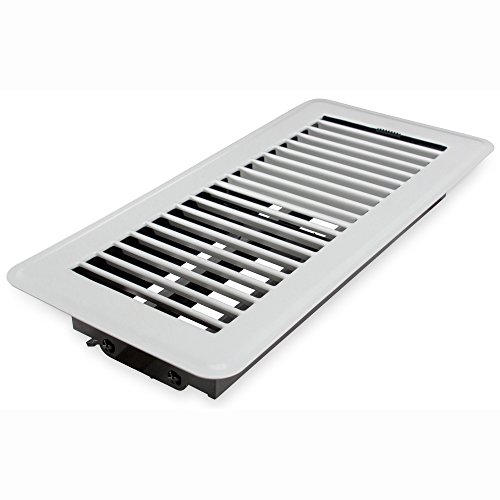 Deflecto Floor Vent Register, 4" x 10", White (RGFW104)