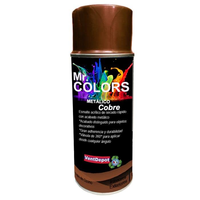 Mejores precios y opiniones de Venta pinturas los mejores 5. 31 Venta de Pintura en Aerosol, AeroMetal, MXAER-009, Cobre, Metálico, Temp. Max. 60°C, 400ml, Interiores y Exteriores, Válvula 360°, Secado Rápido.
