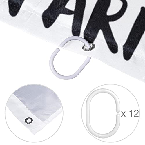 Rideau de douche lavable et imperméable avec ses 12 crochets inclus