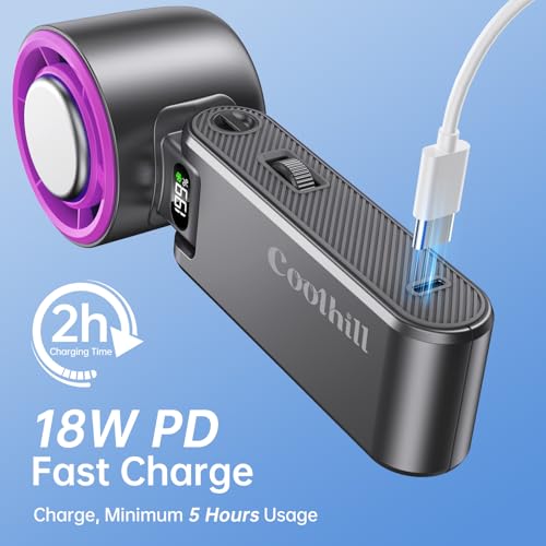 Image of Pro Handheld Portable fan with Turbo Cooling, Speed(1-199) 5500mAh | 20000 RPM Hand Held Fan Rechargeable Powerful Mini Personal fan for Travel, Outdoor, Beach & Makeup