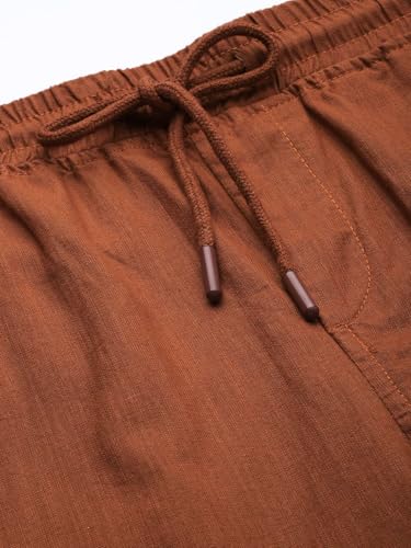 Image of The Indian Garage Co Men Slim Fit Solid Mid-Rise Cargo Shorts
