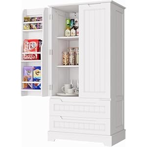 Bealife Vrijstaande Keukenkast Sideboard, Ruime Keukenkast met 2 Laden en 2 Deuren voor Keuken of Woonruimte (Wit)