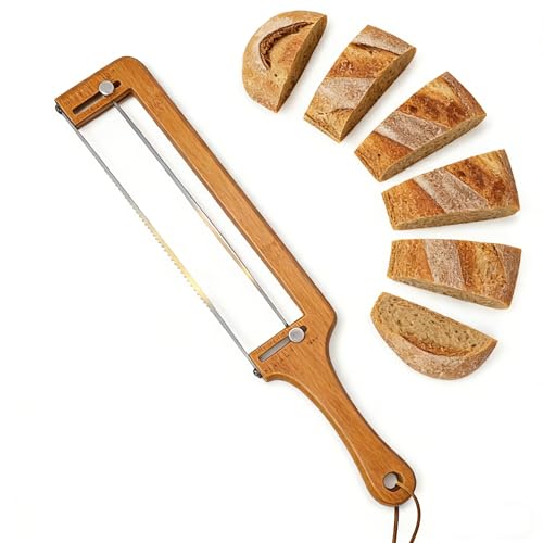 Adjustable Bread Knife for Homemade Sourdough - Precision Slicer with Thickness Guide
