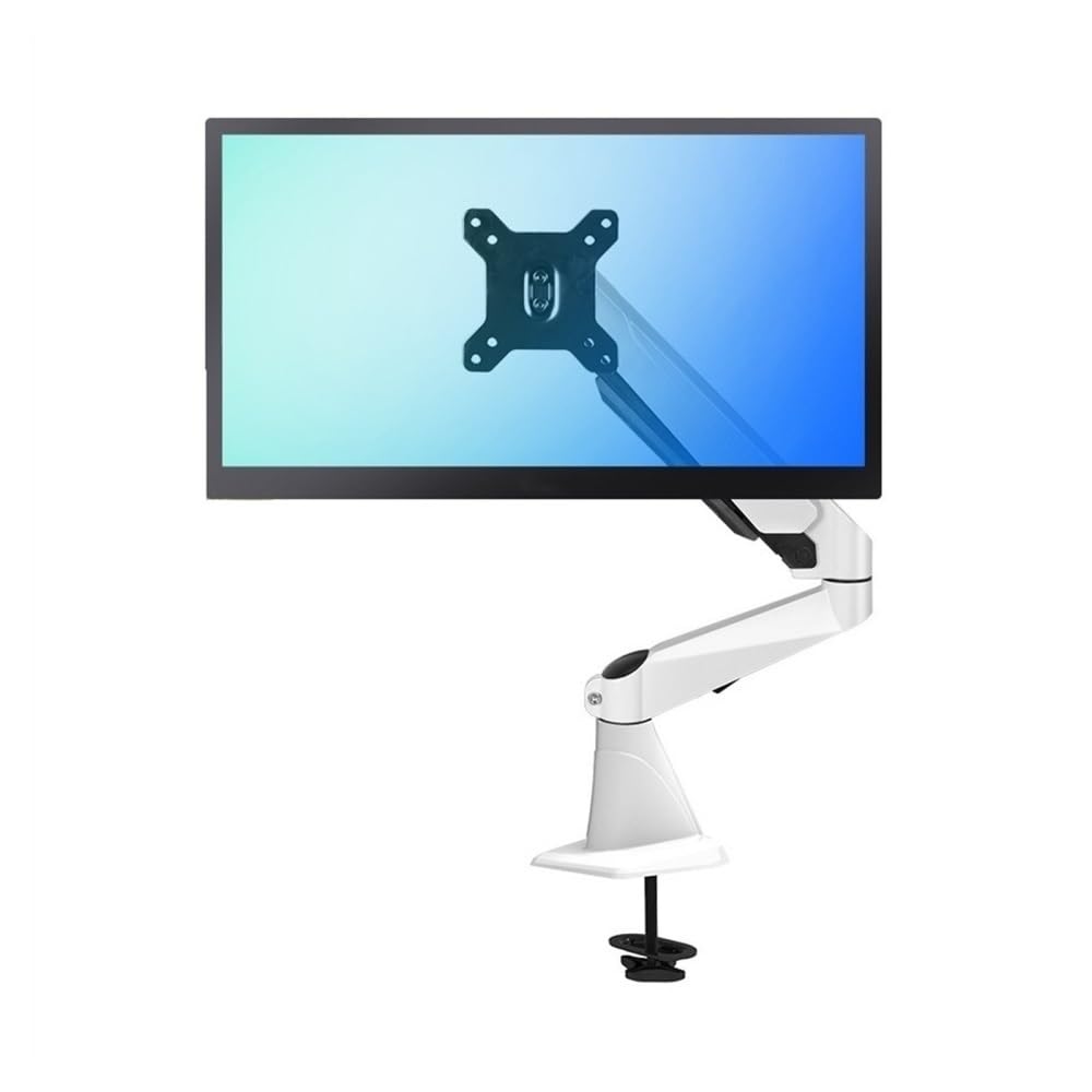 SaryEdge Height - Adjustable Monitor Stand Arm Single Monitor Mount, Gas Spring Monitor Arm Desk Mount with Clamp, Fully Adjustable Single Monitor Arm Fits 15-,White
