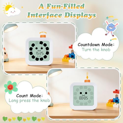 Image of EooCoo Digital Visual Timer for Kids, 99-Minute Silent Countdown Count Up Rotation Productivity Timers, Mins /Secs Switch, Focus Routines, Time Management Education Tool for Classroom, Office, ADHD