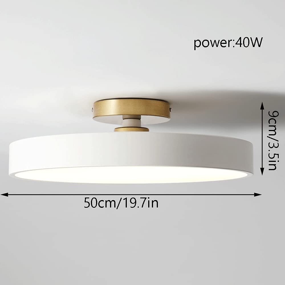 Nowoczesna prosta trójkolorowa ściemniana lampa sufitowa 40W do montażu podtynkowego LED lampa sufitowa okrągła płaska lampa używana do salonu, sypialni, jadalni, kuchni, przedpokoju, wejścia, przed