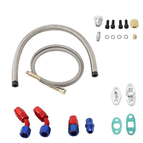 Turbo Turbocharger Oil Feed Return Drain Line Pipe Kit T3 T4 T70 T66 T25 T28