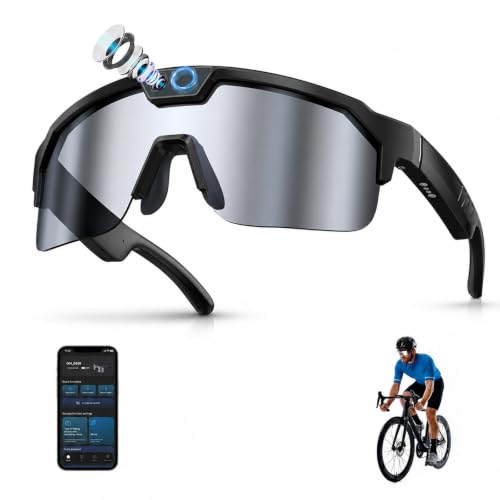 Image of GenXenon AI Smart Glasses with Camera for Cycling & Outdoor Sports - Silver