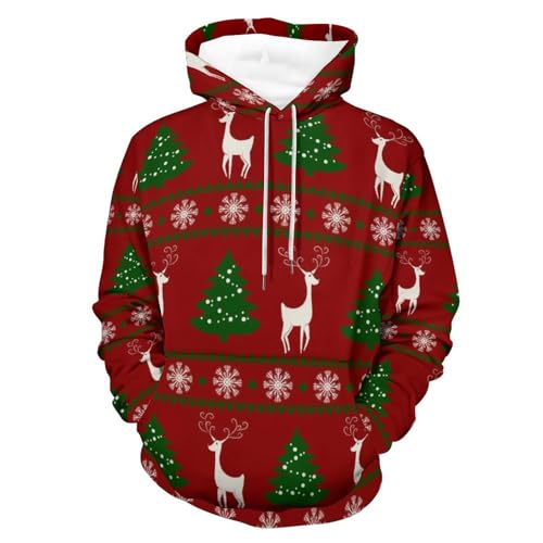 Sweat à capuche Noël unisexe pull confort taille S
