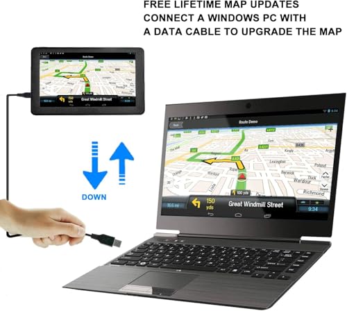 GPS Navigation for Car Truck Navigator - Navigation System 9 Inch Touchscreen, 2025 US/CA/MX Offline Maps Lifetime Free Update, Voice Guidance, Speed Cam Warning, Vehicle RV GPS para carros Trucker - Thumbnail 2