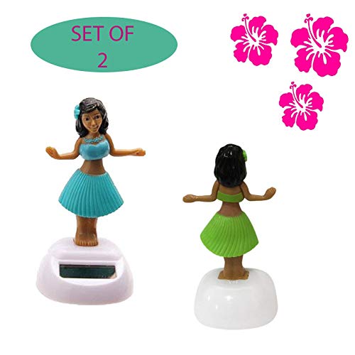 Solar Dancing Hula Girl~Blue and Pink Set of 2