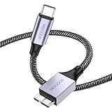 MOGOOD USB C to Micro B ケーブル(0.5M) マイクロB-USB3.0 Cオスケーブル USB C-マイクロBケーブル 東芝、シーゲート、WD外付ハードドライブ、ギャラクシーS8/S9/S10などに対応
