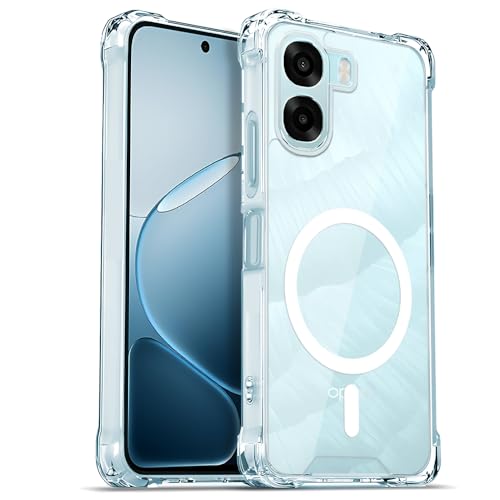 Image of AESTMO Clear Back Cover for Oppo A6S 5G / Oppo K14X 5G / Oppo A6X 5G | 360 Protection | Transparent Back Cover for Oppo A6X 5G (PC + TPU, Compatible with MagSafe Accessories, Transparent Bumper)