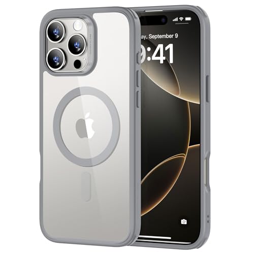 Image of ESR for iPhone 16 Pro Case, Compatible with MagSafe, Shockproof Military-Grade Protection, TPU, Magnetic Phone Case for iPhone 16 Pro, Classic Hybrid Case (HaloLock), Clear Grey