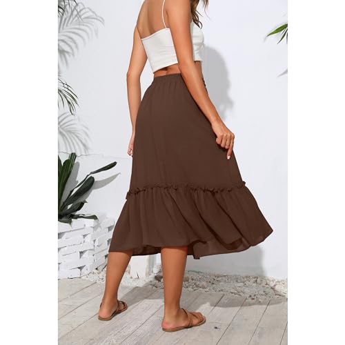 Image of Witsmile High Waist Tiered Skirts for Women Flowy Skirts for Women Long Length with Pockets 2026 Fashion Trendy