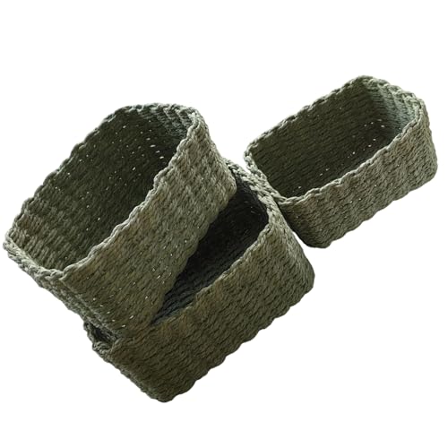 Panier de rangement papier tissé chambre organisation conteneur maison - 2