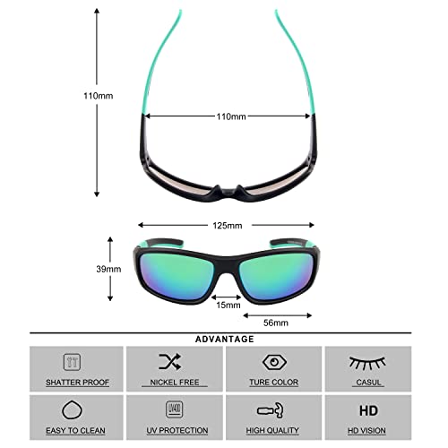 KENBO Kids Sunglasses for Boys Girls Wrap Around Sports Sunglasses with UV Protection Age 3-84