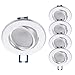 Produktbild 5x LED Einbaustrahler rund - Silber gebürstet 3 Watt Warmweiß 3000K 230V dimmbar  GU10 Modul Einbauleuchte schwenkbar Ø 68 mm Lochmaß  Einbau-Spot Decken