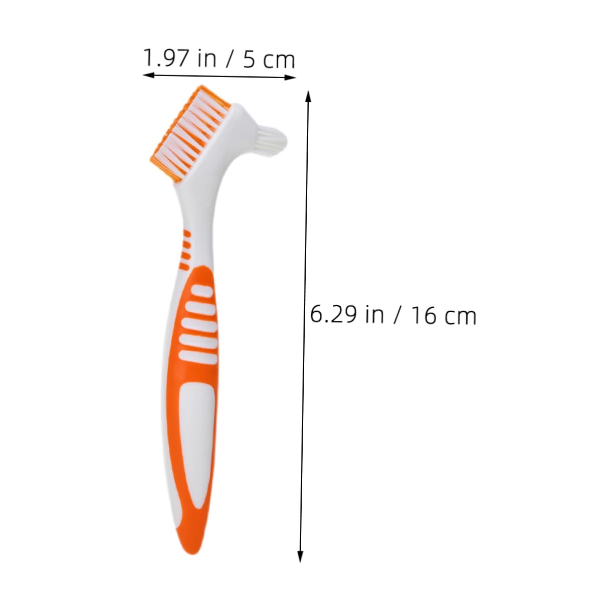 TOVINANNA 4pcs Ergonomic Denture Brush Double Sided Bristle Brush Toothbrush Multifunctional Cleaning Denture Tool Hard Bristle Cleaner Portable