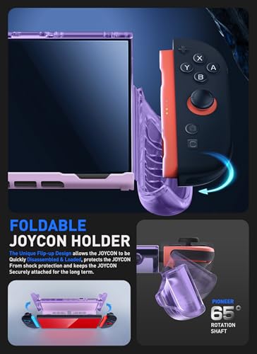 Image of Mumba Clear Case for Nintendo Switch 2 2025, Crystal Protective Clear Cover with Quick-Release Joy-Con Design and TPU Grip Compatible with New Nintendo Switch 2 7.9 Inch Console (Purple)