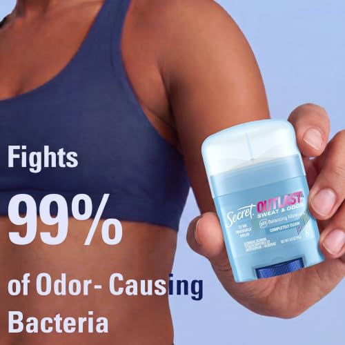Image of Secret Outlast Antiperspirant Deodorant for Women, 72hr Sweat & Odor Protection, PH Balancing Minerals, Invisible Solid, Completely Clean Scent, Travel Size, 0.5 oz