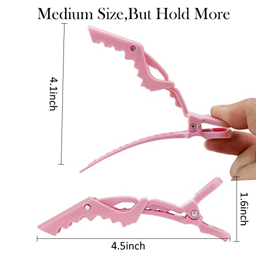 Aco-Uint 12Pcs Pink Hair Clips For Styling Sectioning, Alligator Hair Clips Salon Hair Clips Professional Alligator Clips For Hair, Hair Styling Clips Hair Accessories For Women #TOP1