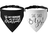 Engagement Gift, My Humans are Getting Married Dog Bandana Collar, Wedding Photo Prop, Pet Scarf, Do