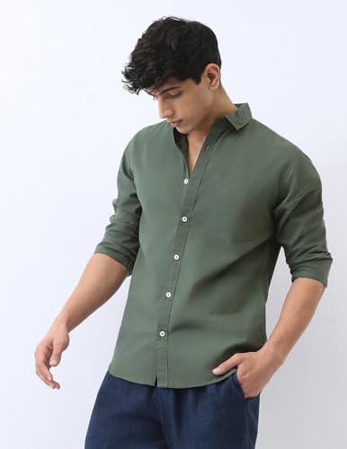 Image of Urbano Fashion Men's Cotton Full Sleeve Regular Fit Casual Solid Shirt