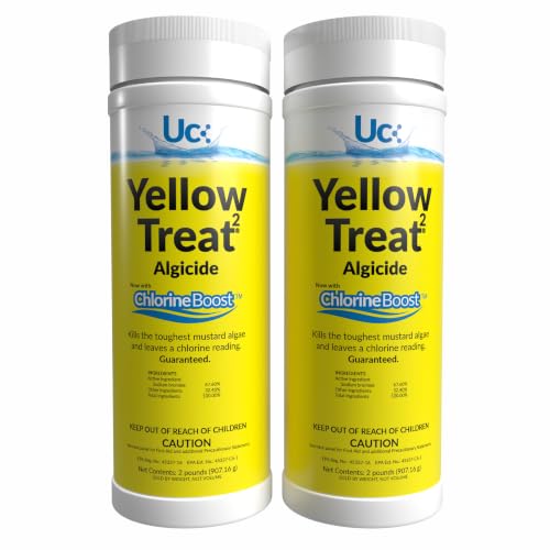 United Chemicals YellowTreat Mustard Algaecide for Swimming Pool Super Strength Algae Killer for Mustard & Yellow Algae in Saltwater & Chlorine Above & Inground Pool Treatment | YT2-2LB-C2