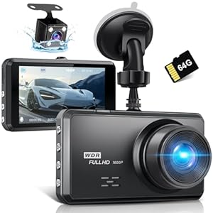 S7 2.5K Dash Cam Front and Rear,64G SD Card,1600P+1080P FHD Dual Dash Camera for Cars,176°+160° Wide Angle,3.2” IPS Screen Dashcam,G-Sensor,Loop Recording,WDR,Night Vision,24H Parking Monitor